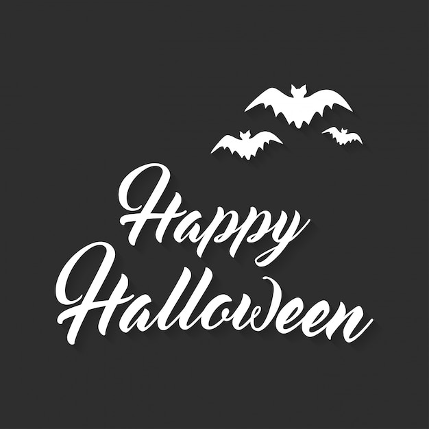 Buon halloween lettering vettoriale. calligrafia di festa.happy halloween poster.