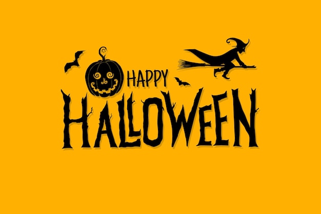 Happy halloween vector lettering holiday lettering for banner