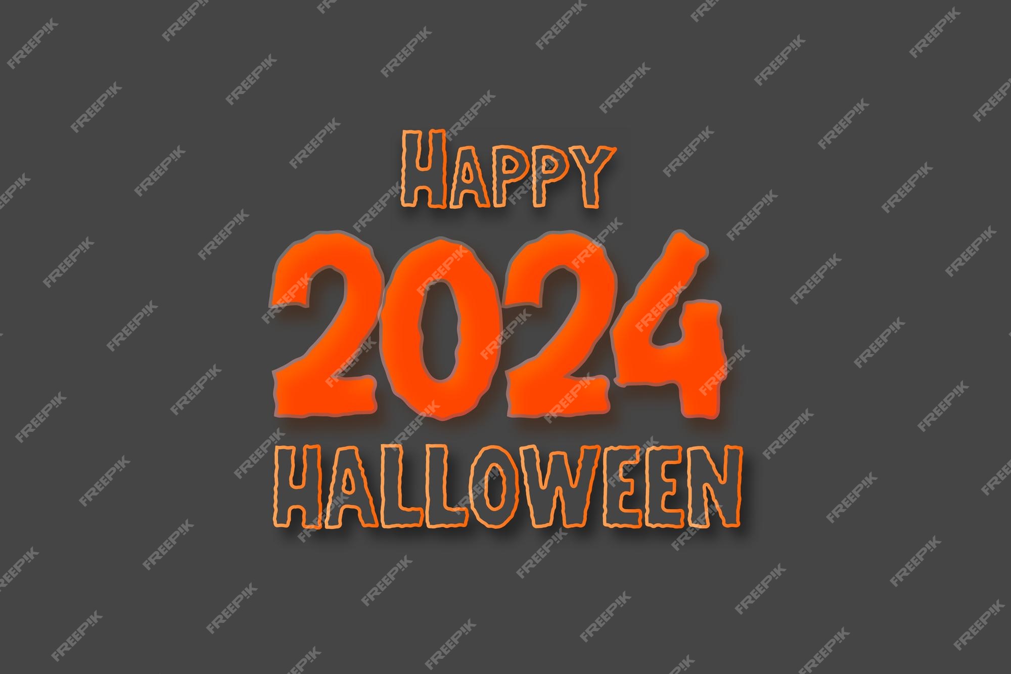 Premium Vector Happy halloween vector lettering new year 2024 for