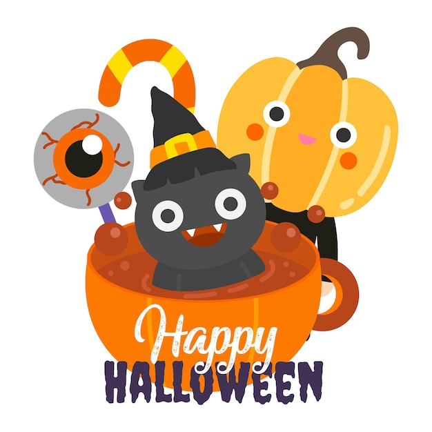 ハッピーハロウィンベクトル。