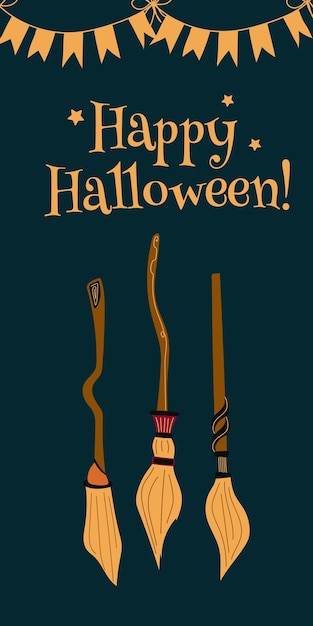 Vector happy halloween vertical banners and wallpaper for social media stories