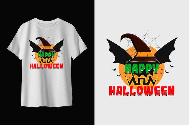 happy halloween white t-shirt design