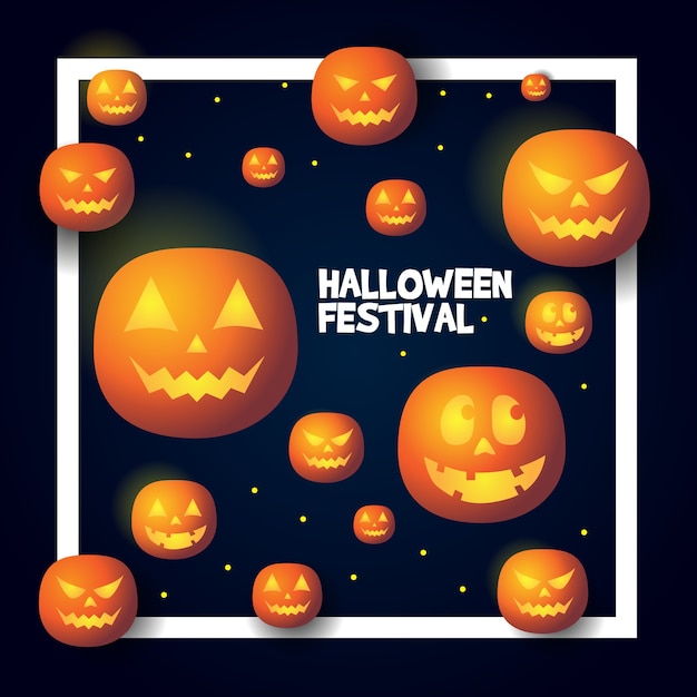 Vector happy halloween with pumkins pattern background