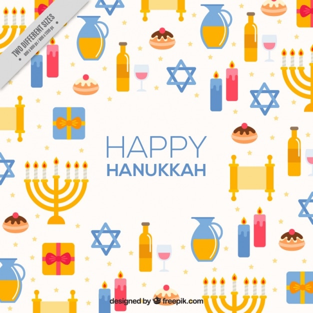 Happy hanukkah background with colorful element