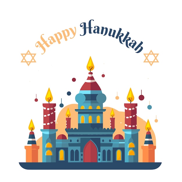 Illustrazione del poster vettoriale del giorno felice di hanukkah