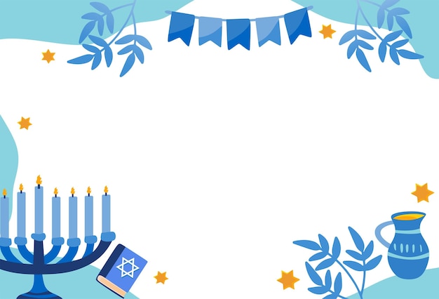 happy hanukkah festival of lights with hanukkah candles