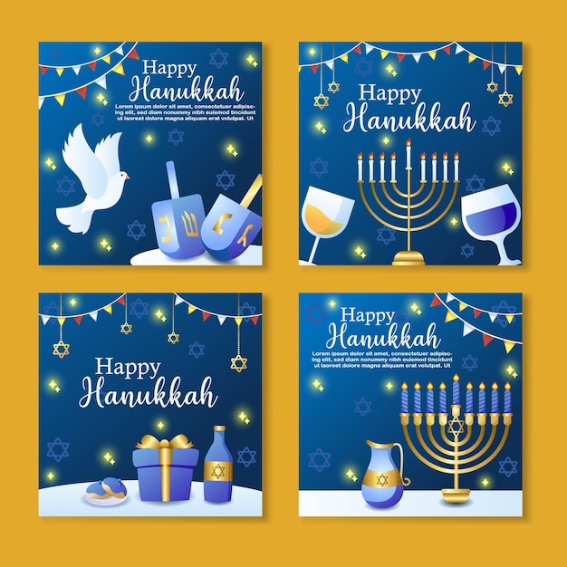 Vector happy hanukkah festival social media post