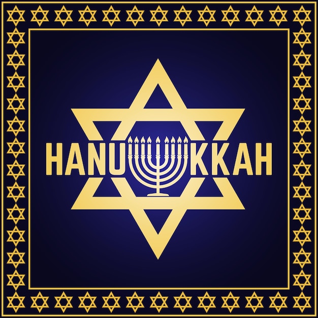 Cartolina d'auguri felice di hanukkah disegno di tipografia