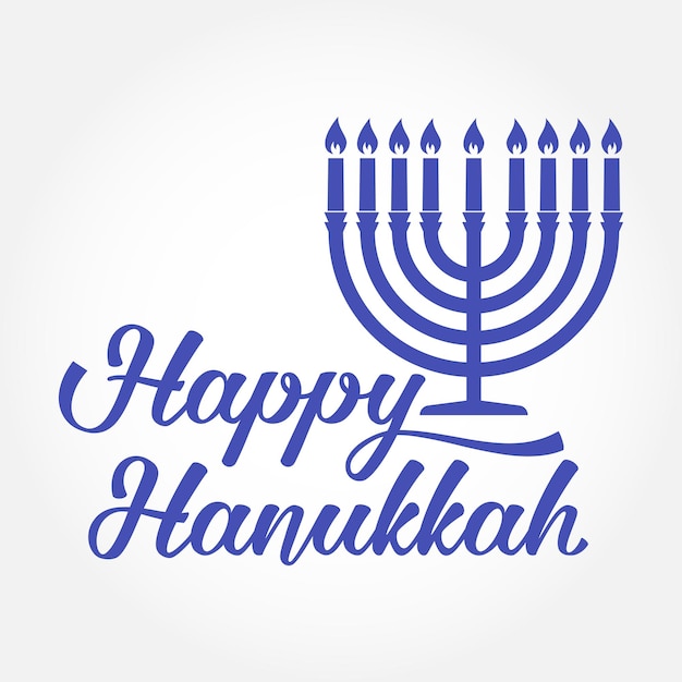 Cartolina d'auguri felice di hanukkah disegno di tipografia