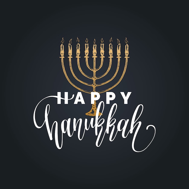 Vector happy hanukkah greeting