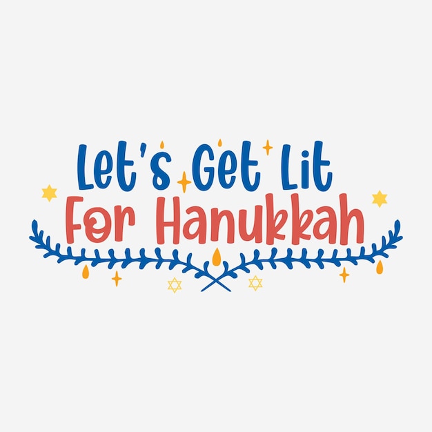 happy hanukkah lettering t shirt vector