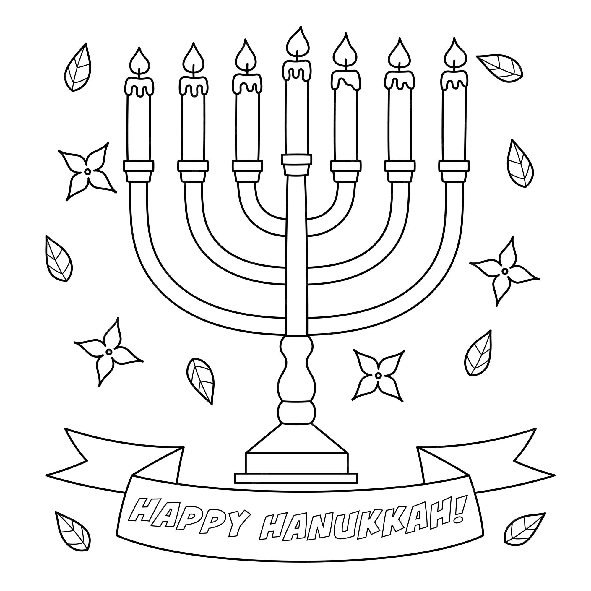 Hanukkah Menorah Coloring Pages