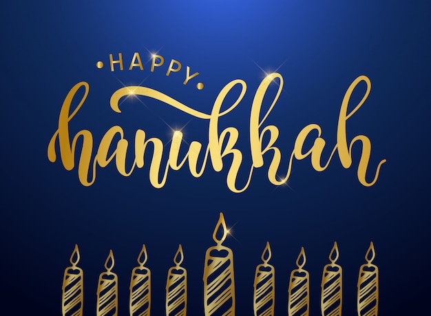 Happy hanukkah poster, banner design