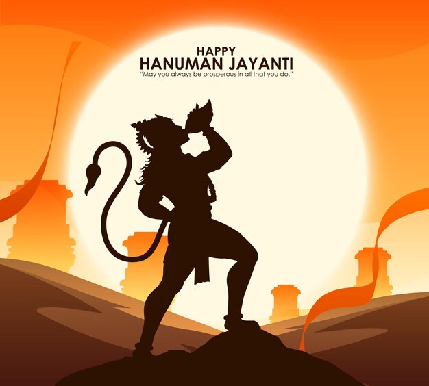 Vettore happy hanuman jayanti illustrazione vettoriale creativa