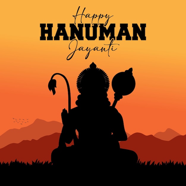 Happy Hanuman Jayanti festival Poster design vector illustration