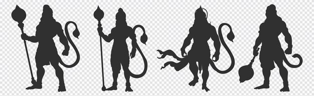 Vector happy hanuman jayanti india festival hanuman silhouette lord hanuman silhouette ram navami poster