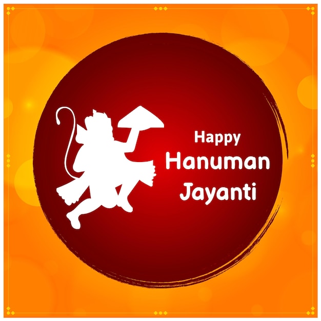 Happy hanuman jayanti indian hindu festival celebration vector design