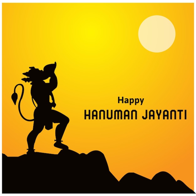 Vector happy hanuman jayanti indian hindu festival celebration vector design