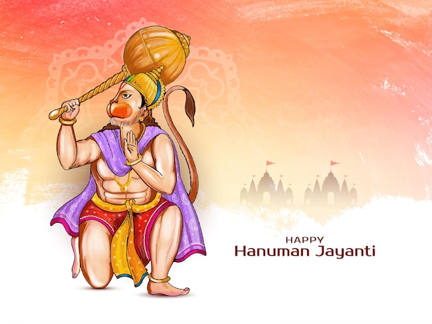 Vector happy hanuman jayanti indiase festival decoratief achtergrondontwerp