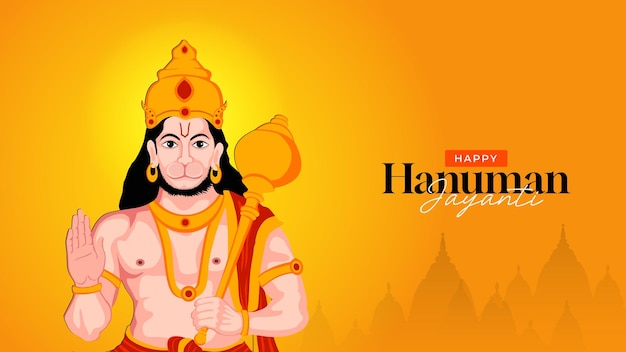 Vettore happy hanuman jayanti social media post il festival dell'india