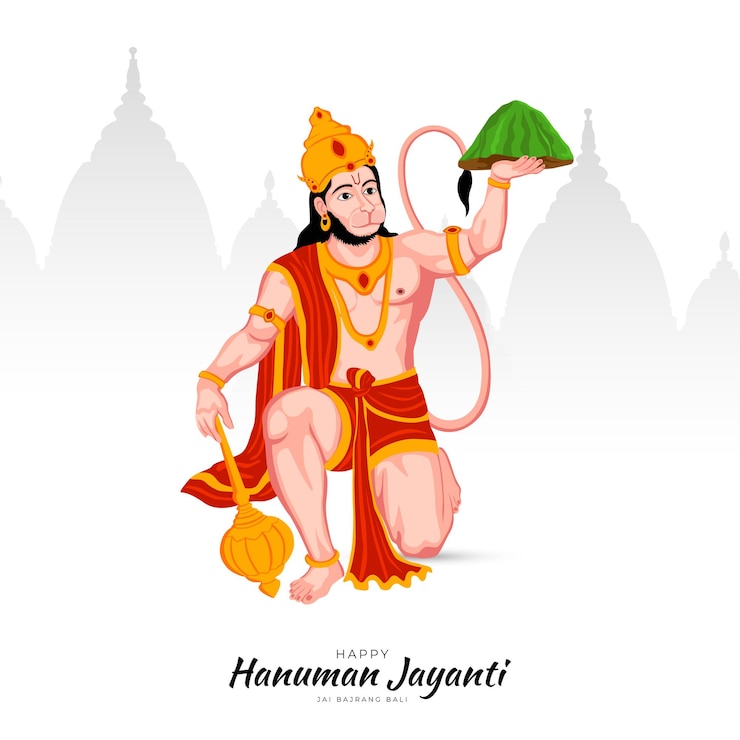 Vector happy hanuman jayanti social media post het festival van india