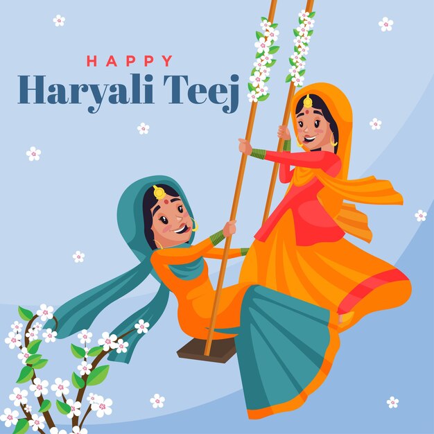 Vector happy haryali teej festival banner design template