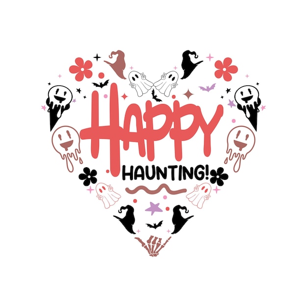 Vector happy haunting