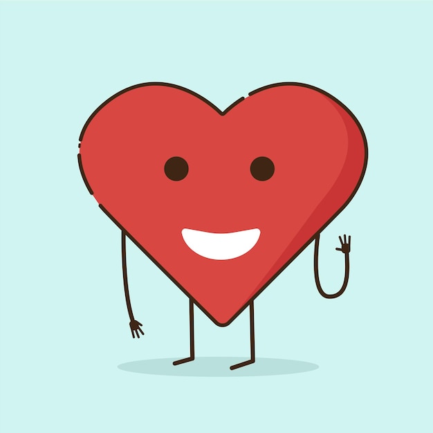 happy heart character vector illustration