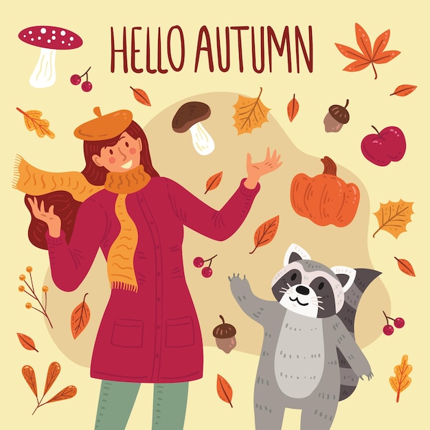 Vector happy herfst illustratie