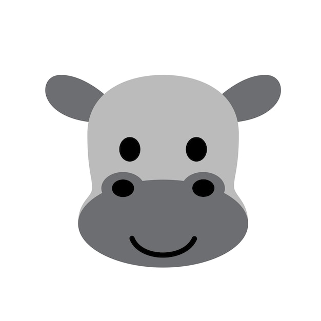 Vector happy hippo head