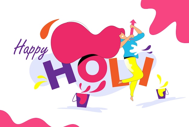 Happy Holi Abstract Modern Background