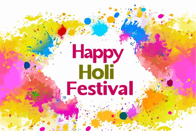 Vector happy holi banner design with text