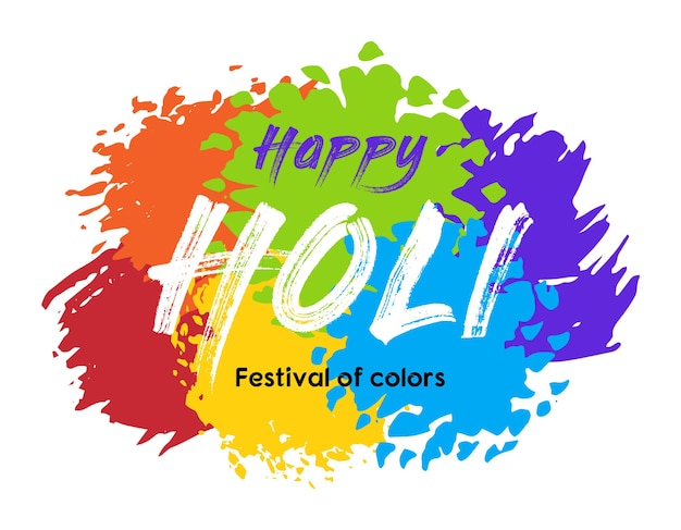 Vector happy holi banner indian spring festival of colors abstract creative colorful background