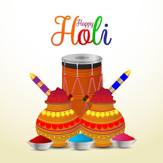 Happy holi celebration design concept