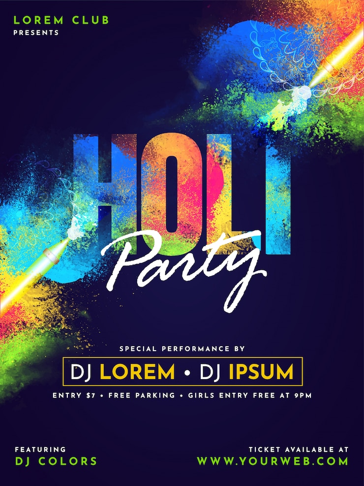 Vector happy holi celebration design.