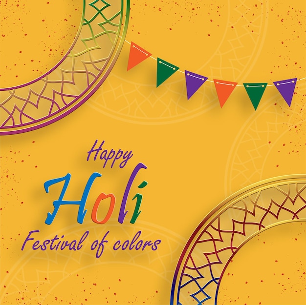 Vector happy holi festival colorful gulal with powder color for the traditional indian festival of colors with nice and creative design on color background