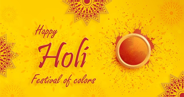 Vector happy holi festival colorful gulal with powder color for the traditional indian festival of colors with nice and creative design on color background