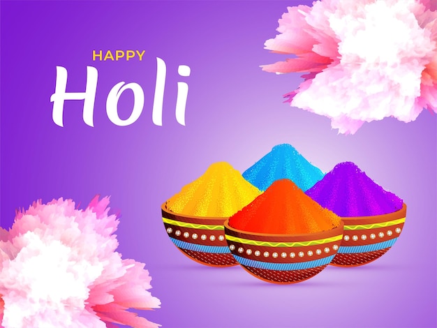 Happy Holi festival of colors Colorful Gulaal for Holi for the celebration of indian festival