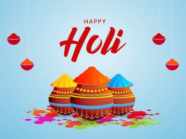 Vector happy holi festival of colors colorful gulaal for holi for the celebration of indian festival