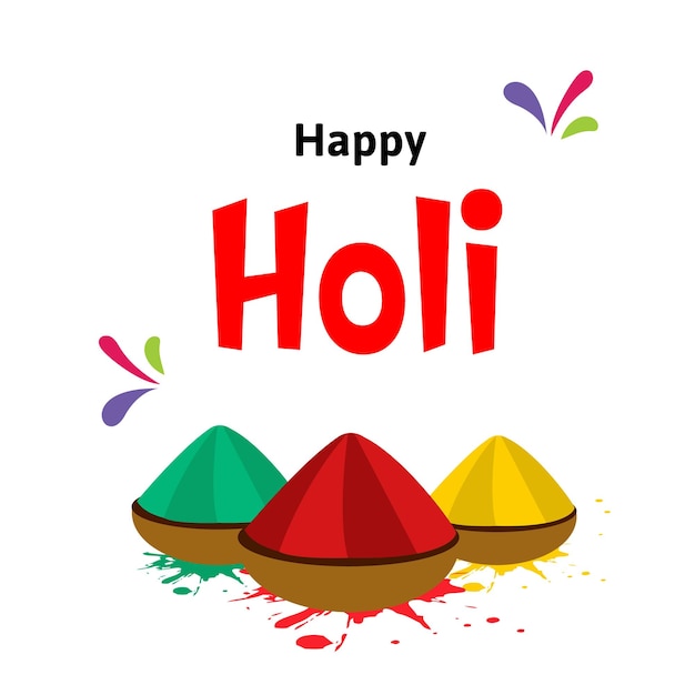 Happy Holi Festival Of Colors Indian Festival Celebration Vector Illustrations