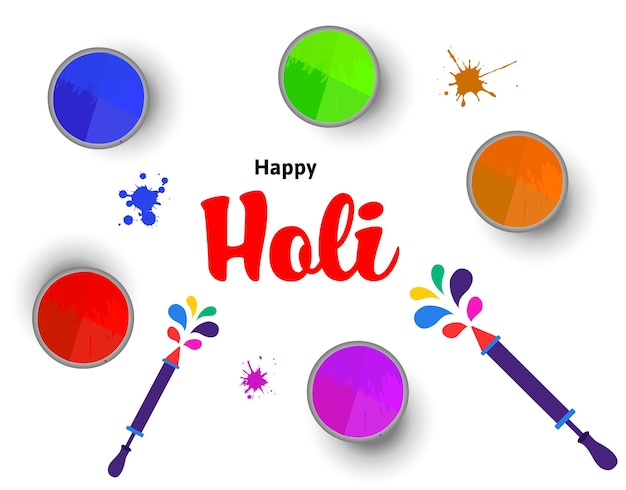 Happy Holi Festival Of Colors Indian Festival Celebration Vector Illustrations