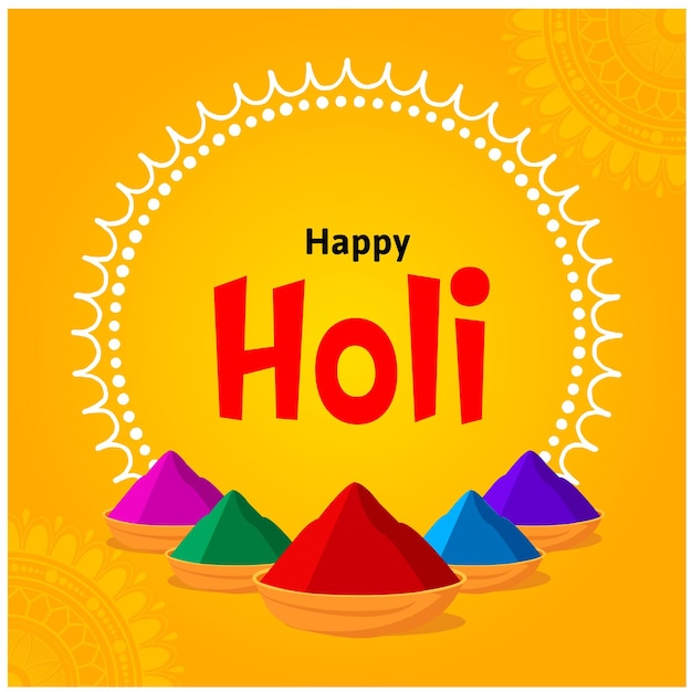 色の幸せなホーリー祭 インドのお祭りのお祝い ベクトル イラスト