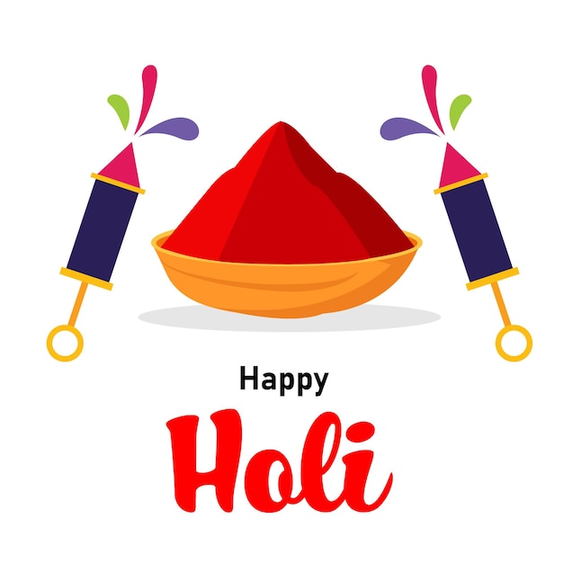 Happy Holi Festival Of Colors Индийский Фестиваль Празднования Векторные Иллюстрации
