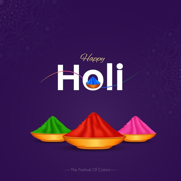 Happy holi the festival of colors social media post