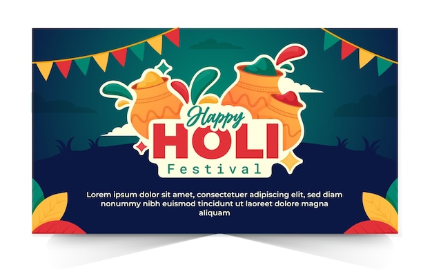 Happy holi festival design template for banner