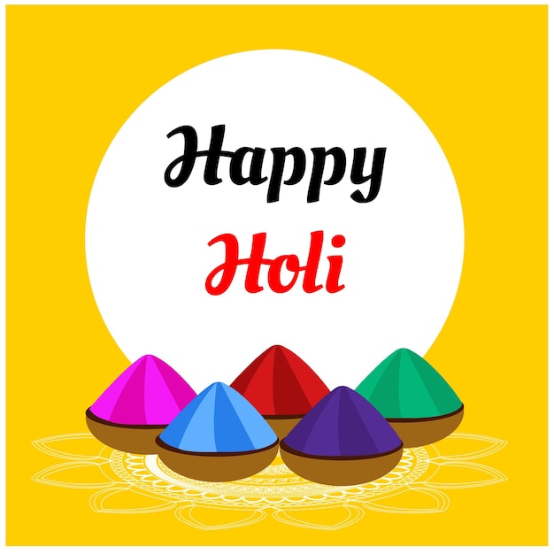 Happy Holi Festival Illustration Vector