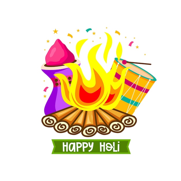 Happy holi festival illustration