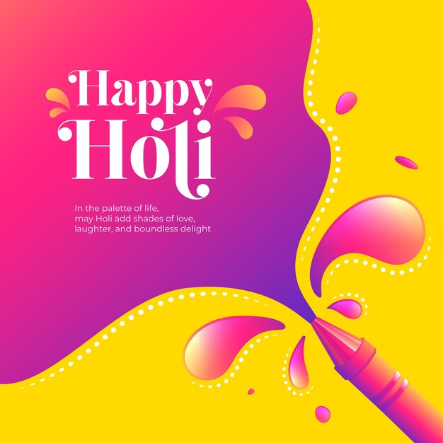 Happy Holi Festival Vector Background Design Template