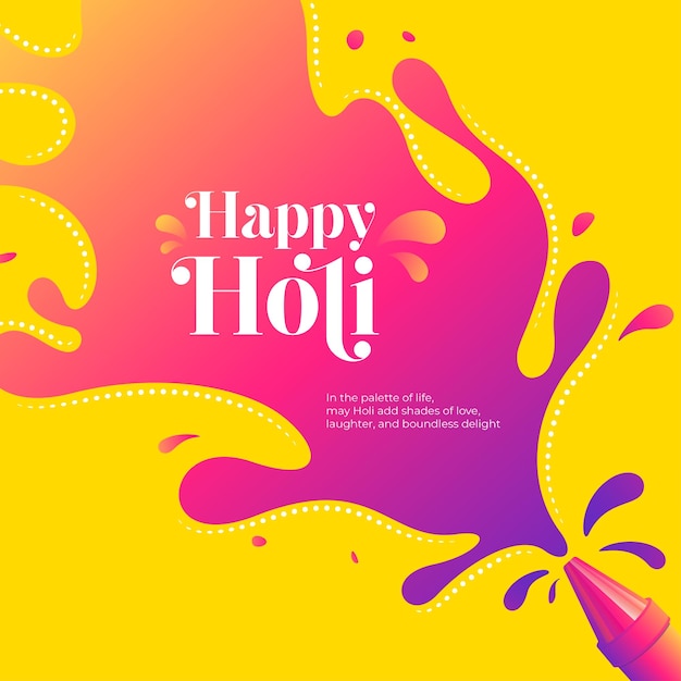 Happy Holi Festival Vector Background Design Template