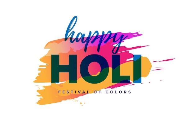 Happy holi festival vector text typography design background